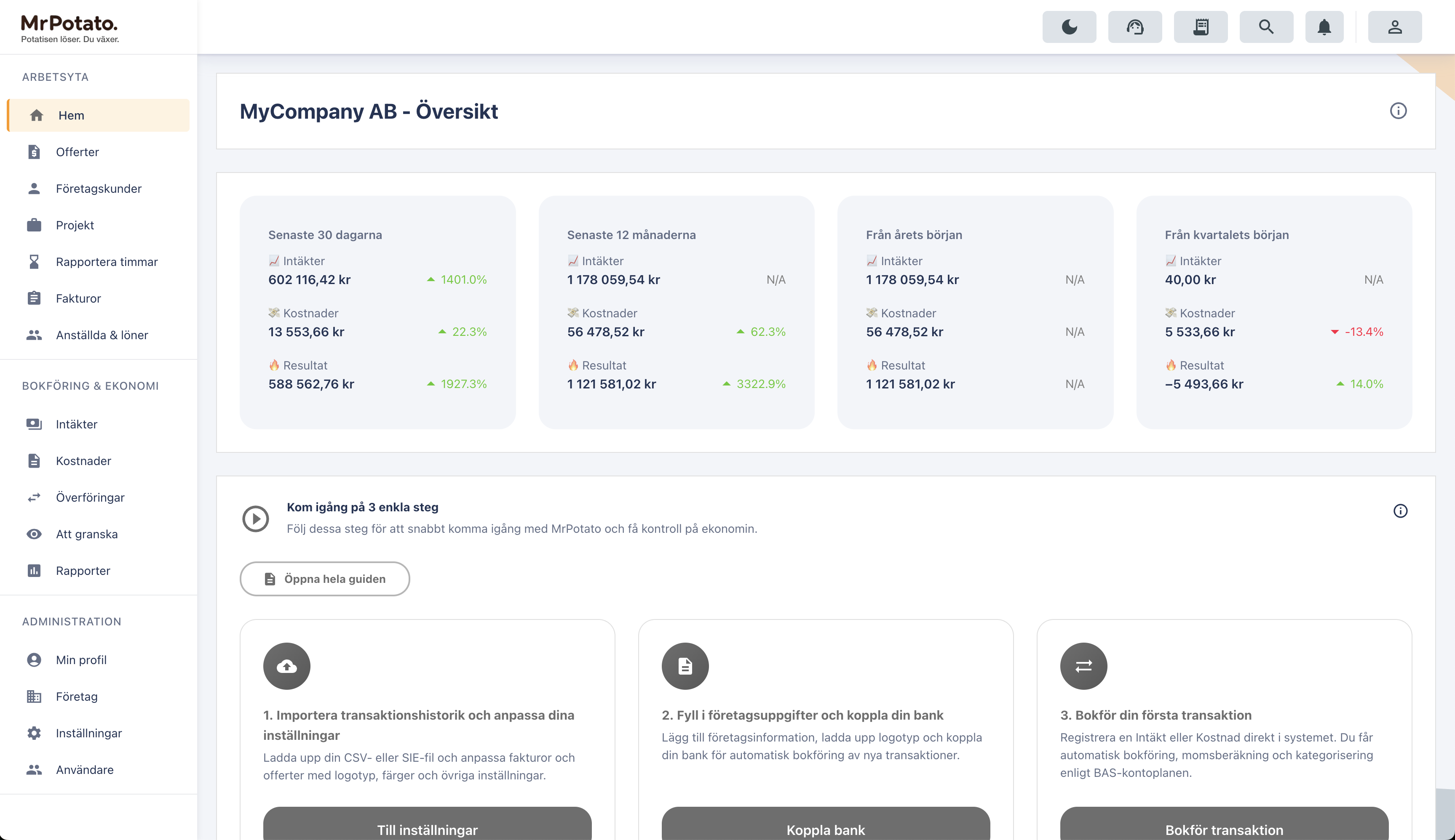 MrPotato dashboard